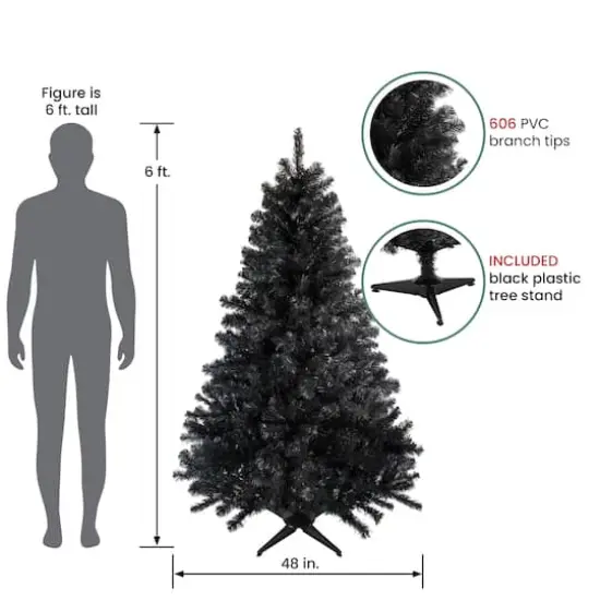 6ft. Black Colorado Spruce Artificial Halloween Tree {3}