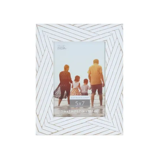 Expressions&trade; 5" x 7" White with Brown Lines Frame by Studio D&eacute;cor&reg; {1}