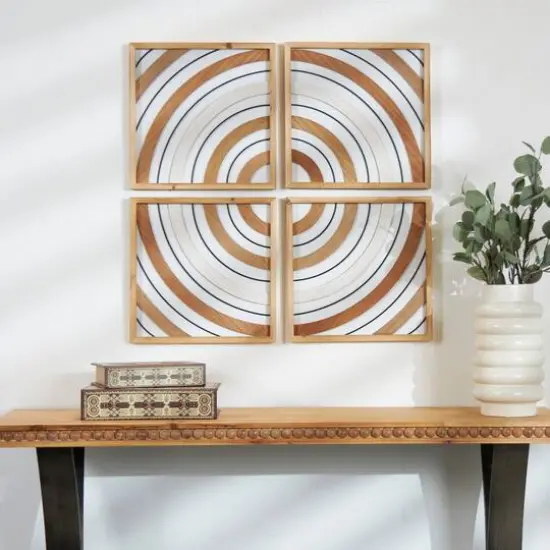 Brown Wood Geometric Wall D&eacute;cor Set {3}