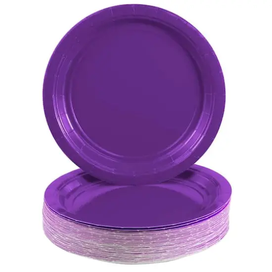 JAM Paper 7" Paper Party Plates, 50ct. Purple {4}
