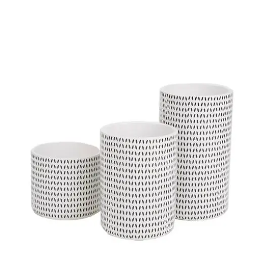 Mind Reader Blue Round Ceramic Canister Set with Lids, 3ct. {7}