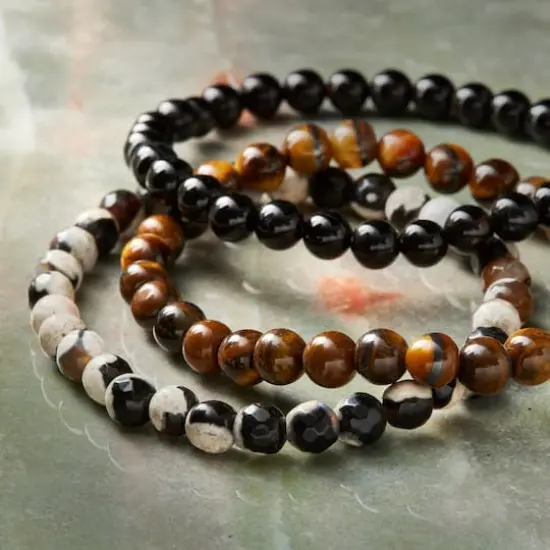 Signature Color Shop Black Agate, Fire Agate & Tiger Eye Bracelets by Bead Landing&trade; {3}