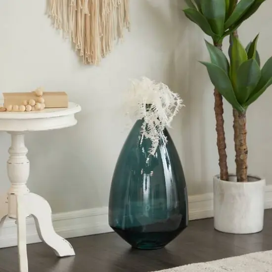 Blue Recycled Glass Handmade Spanish Vase 13" x 13" x 24" {8}