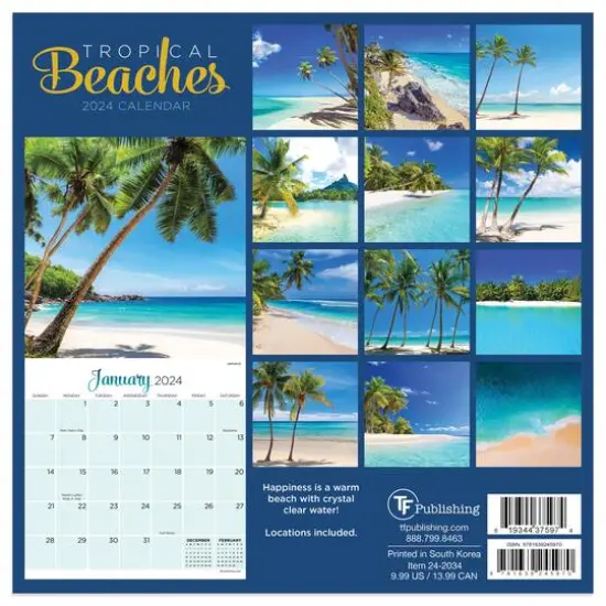 TF Publishing 2024 Tropical Beaches Mini Calendar {3}