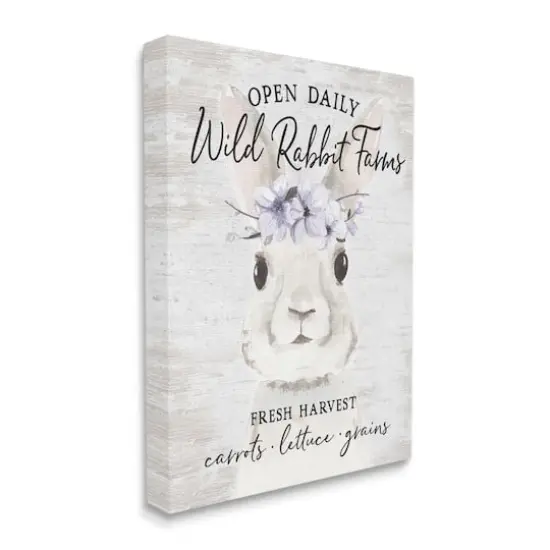 Stupell Industries Wild Rabbit Farms Weathered Floral Crown Sign Canvas Wall Art {4}