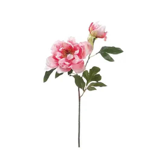 Pink Peony Spray with Bud  {1}