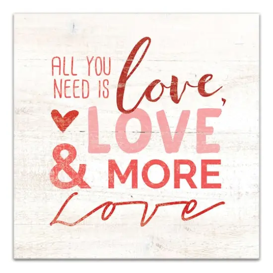 Love Type Distressed 12" x 12" Canvas Wall Art {1}