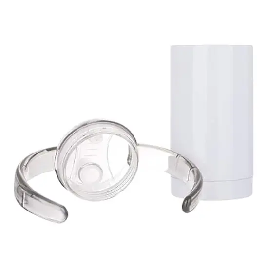 Craft Express 2ct. 13oz. White Sippy Cup with Spout Stainless Steel Set {3}