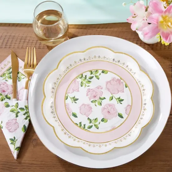 9" Pink Tea Time Whimsy Premium Paper Plates, 16ct. {5}