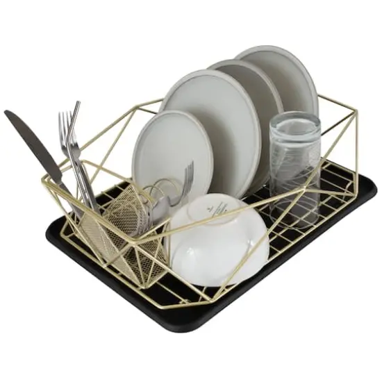 Kitchen Details 18.5" Geode Dish Rack Satin Gold {6}