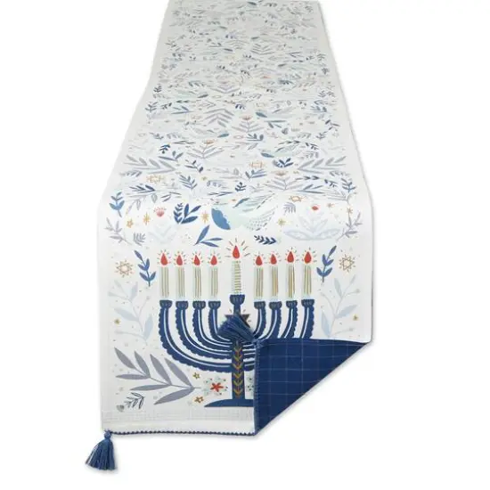 DII&reg; 72" Hanukkah Menorah Reversible Table Runner {1}