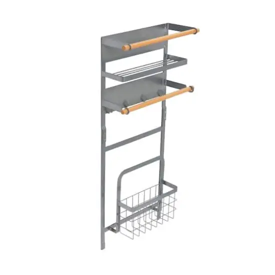 Household Essentials 26" Metal Magnetic Organizer Rack Gray {8}