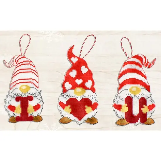 Luca-S Gnomes Of Valentine's Day Plastic Canvas Counted Cross Stitch Kit {1}