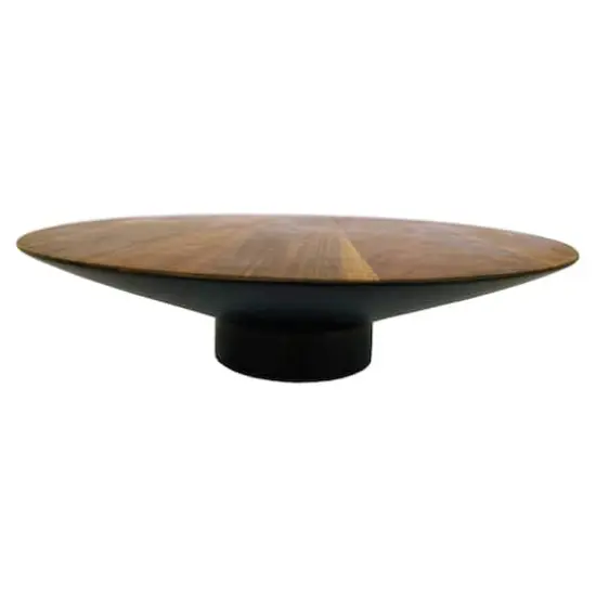 Hello Honey&reg; 12" Round Acacia Wood Pedestal with Metal Base {7}