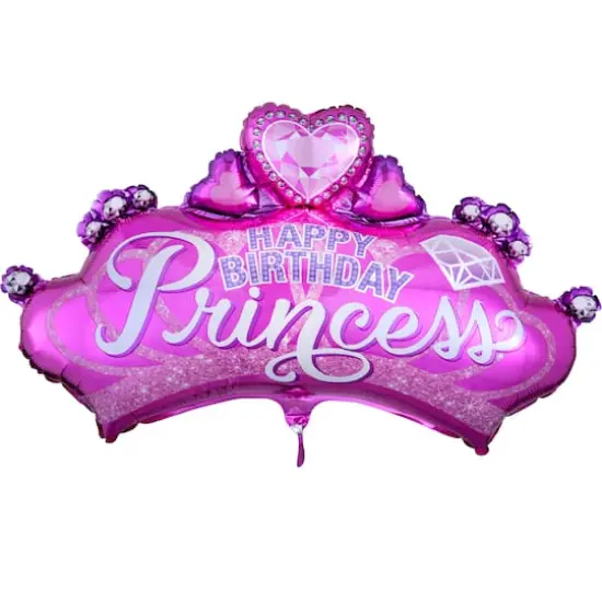 SuperShape&reg; 32" Princess Crown Gem Foil Balloon {1}