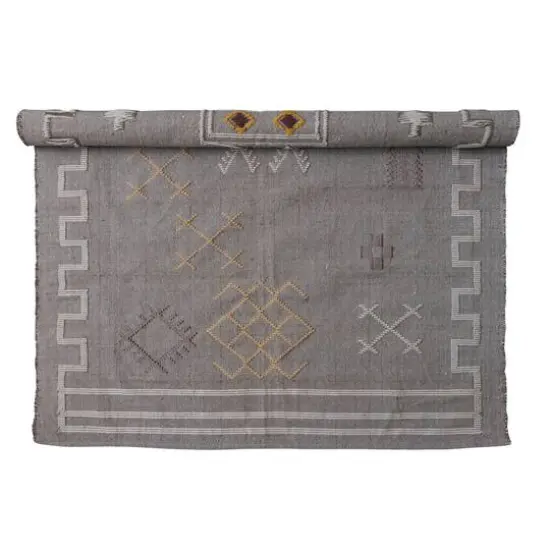 Hello Honey&reg; Multicolor Boho Handwoven Cotton Dhurrie Rug with Geometric Design, 4ft. x 6ft. {6}