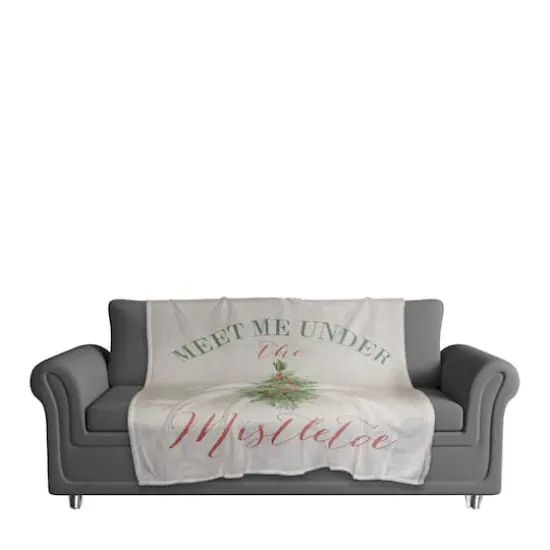 Meet Under Mistletoe 50x60 Coral Fleece Blanket {4}