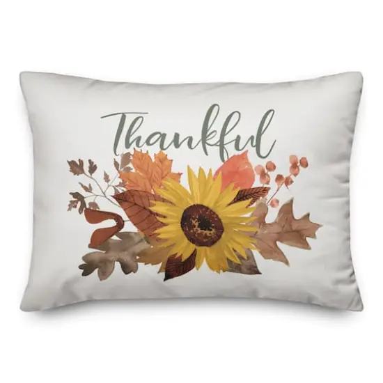 Thankful Sunflower Throw Pillow {1}