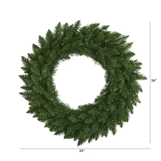 24" LED Green Pine Artificial Christmas Wreath {6}