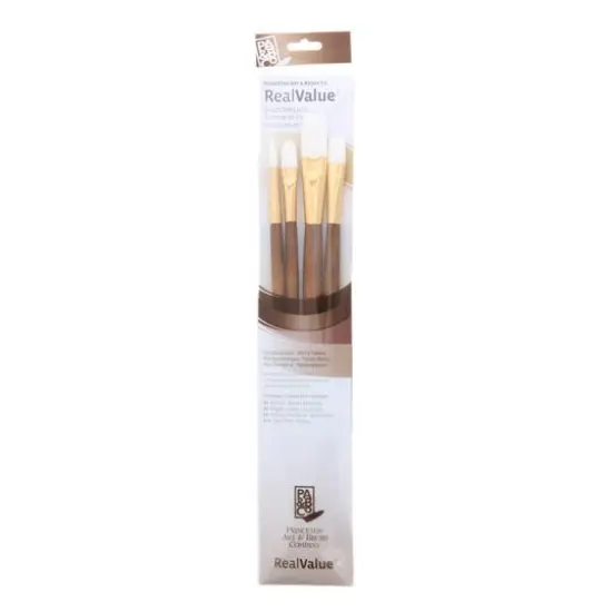 Princeton&trade; RealValue&trade; White Taklon 4 Piece Brush Set {1}