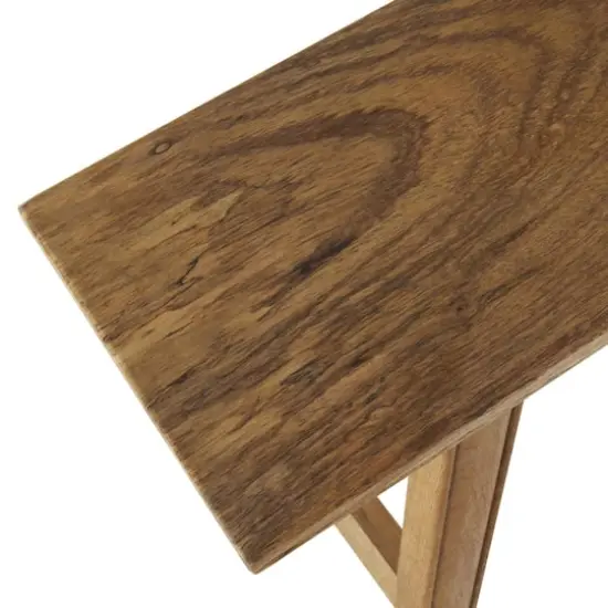 47.25" Brown Mango Wood Handmade Traditional Home Bench {6}