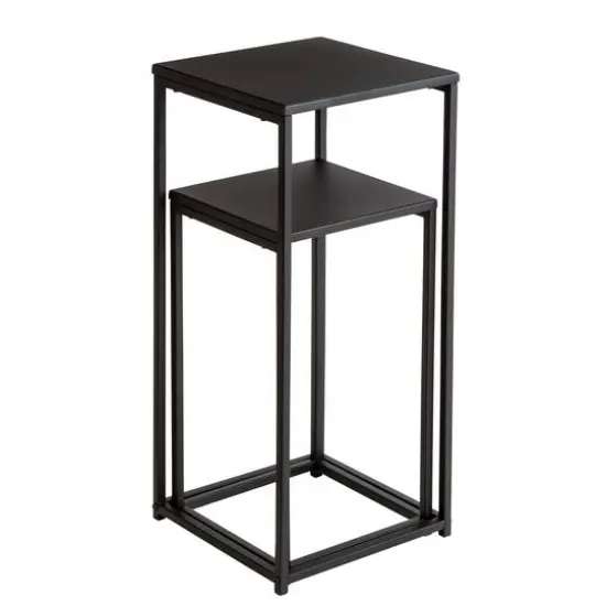 Honey Can Do Square Black Side Tables Set {7}