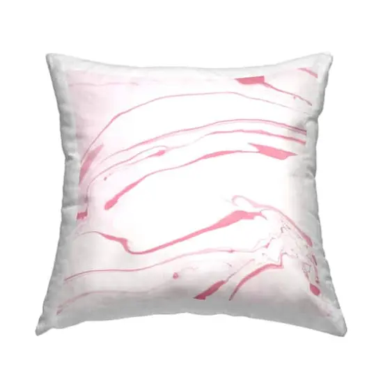 Stupell Industries Delicate Pink Fluid Marbled Lines Shapes Throw Pillow, 18" x 18" {1}