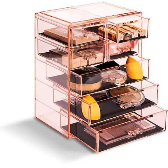 Sorbus Makeup & Jewelry Storage Case with 3 Large & 4 Small Drawers Pink {1}
