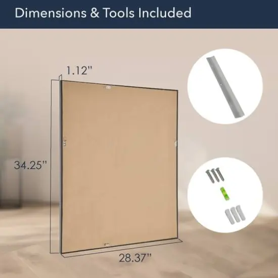 Head West Espresso 28.5" x 34.5" Framed Beveled Accent Vanity Mirror {8}