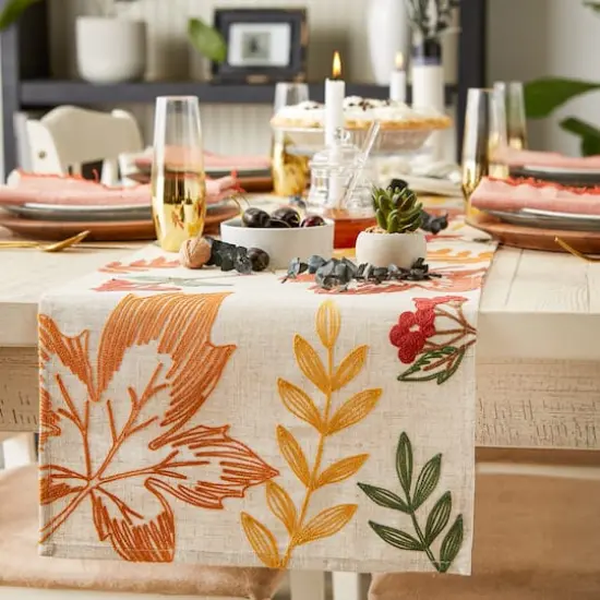 DII&reg; 108" Scattered Leaves Table Runner {6}