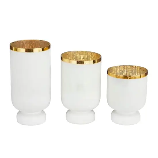 White Glam Candle Holder Set {1}