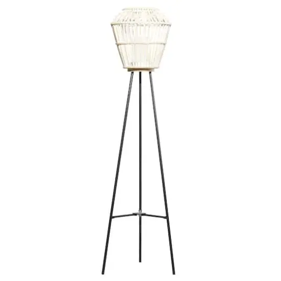 White Metal Natural Lantern, 55" x 13" x 13" {3}