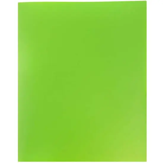 JAM Paper 9.5" x 11.5" Plastic 2 Pocket School POP Folders, 6ct. Lime Green {7}