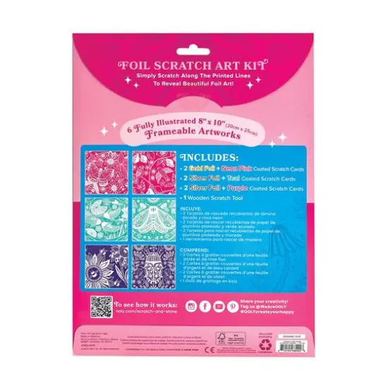 OOLY Scratch & Shine Glorious Garden Foil Scratch Art Kit {3}