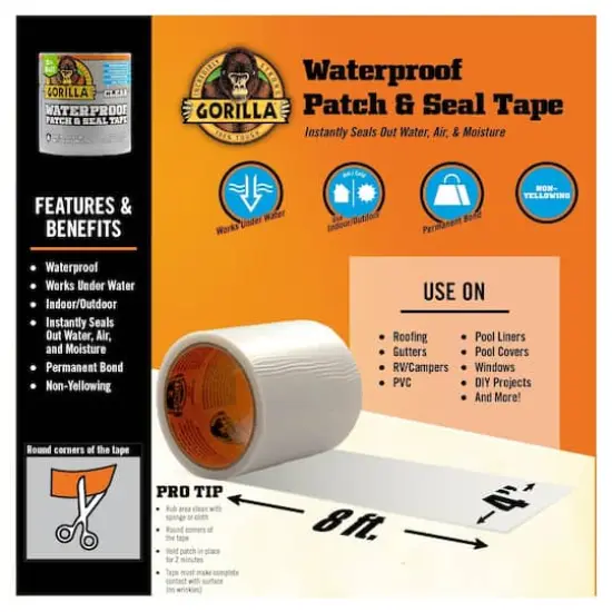 Gorilla&reg; Waterproof Patch & Seal Tape Clear {3}