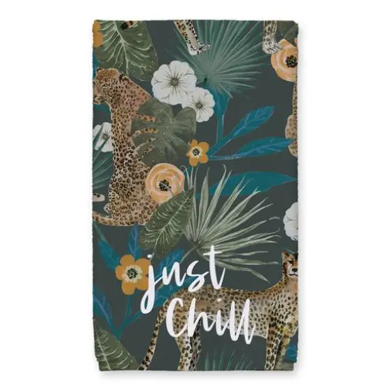 Just Chill Tropical Cheetah Tea Towel Set Green {4}