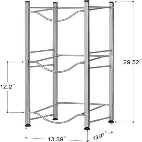 NEX&trade; 3-Tier 5-Gallon Water Bottle Storage Rack Silver {4}