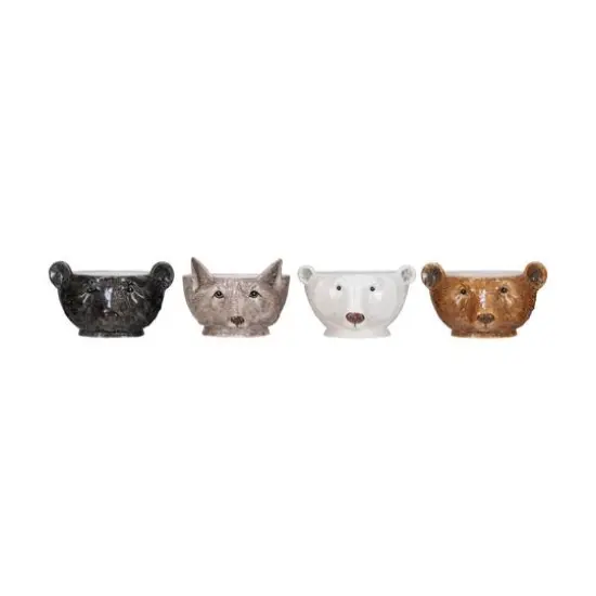 Hello Honey&reg; 7.25" Animal Head Stoneware Bowl Set {1}