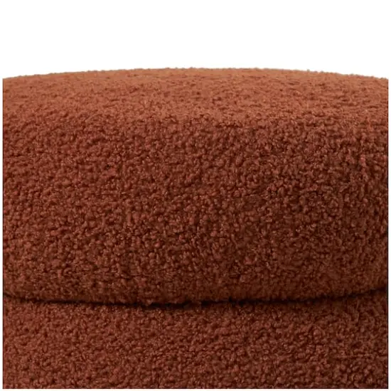 17" Copper Fabric Geometric Bubble Shaped Boucle Stool {5}