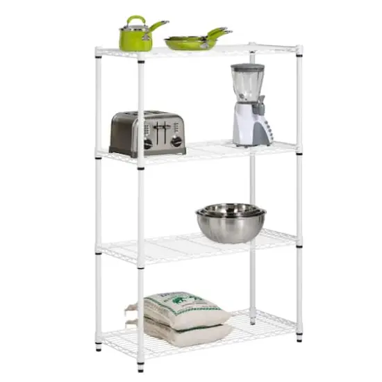 Honey Can Do White 4-Tier Heavy-Duty Adjustable Shelving Unit {1}