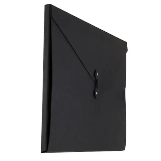 JAM Paper Black Kraft Portfolio with Button and String Closure 12.5" x 16.5" {3}
