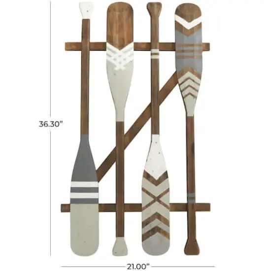 Gray Arrow & Stripe Patterned Wood Paddle Wall D&eacute;cor {4}