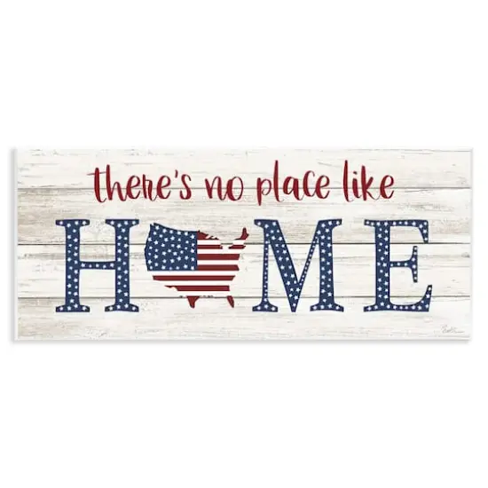 Stupell Industries Patriotic There's No Place Like Home Phrase Americana Wall Plaque Art {1}