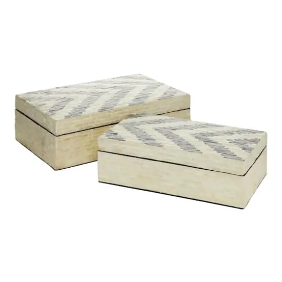 Cream Chevron Wood Modern Box Set {3}