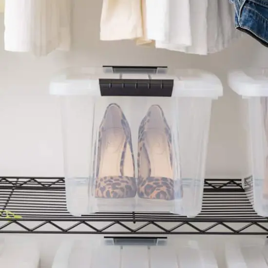 IRIS&reg; 20.5qt. Buckled Clear Boxes with Clear Buckle Lids, 6ct. {16}