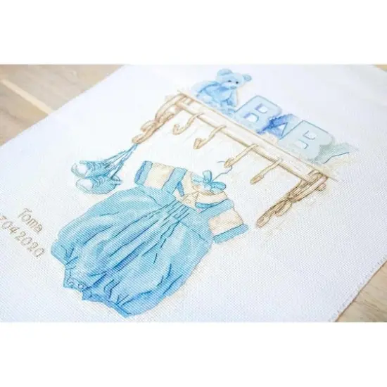 Luca-s Baby Boy Birth Counted Cross Stitch Kit {3}