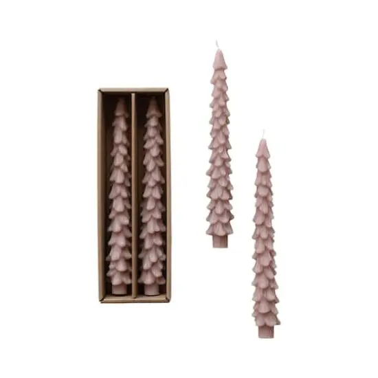 Hello Honey 10" Khaki Unscented Tree Shaped Taper Candles, 2ct. {1}