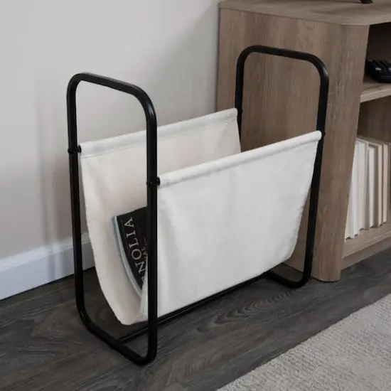 Household Essentials 20" Canvas & Metal Magazine Rack {4}