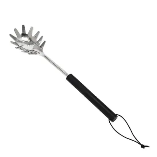 Hello Honey&reg; Stainless Steel Slotted Pasta Server with Wood Handle {1}