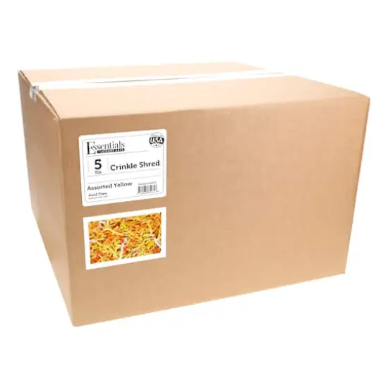 Essentials by Leisure Arts Crinkle Shred Box, 5lb. Assorted Yellow {4}